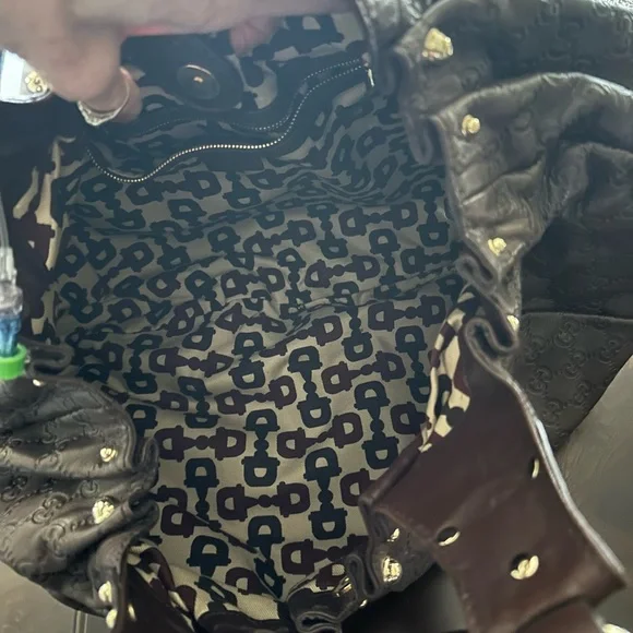 Gucci Black Studded GG-Embossed Hobo Shoulder Bag vintage like new - Picture 4 of 5